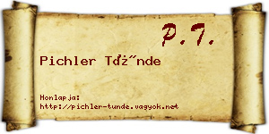 Pichler Tünde névjegykártya