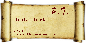 Pichler Tünde névjegykártya